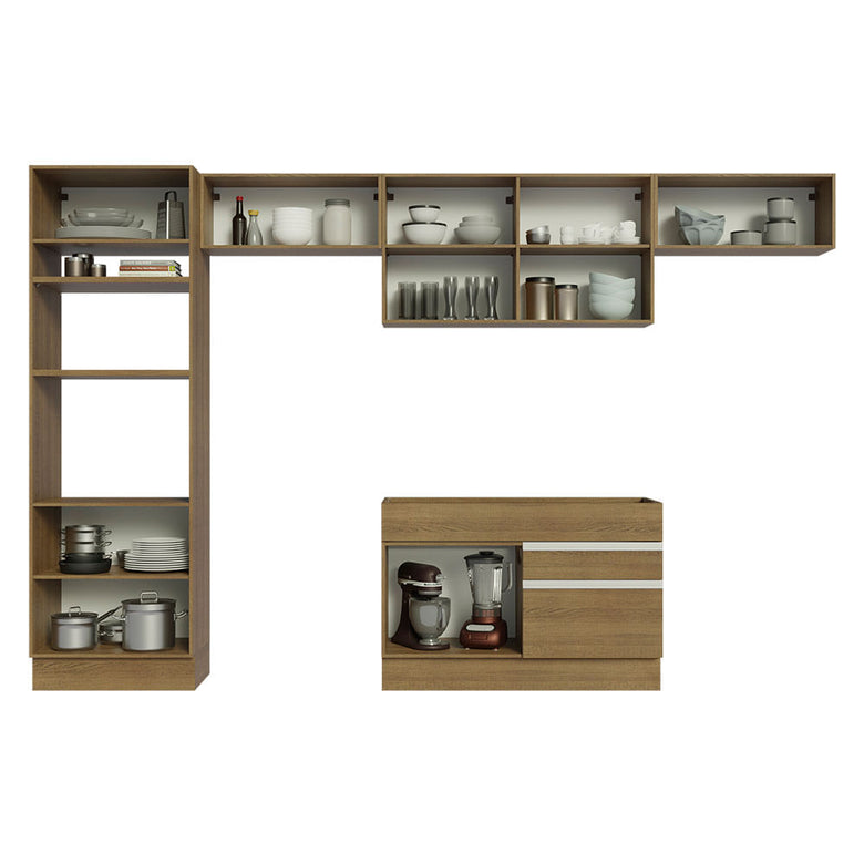 Armário de Cozinha Completa 350cm Rustic Glamy Madesa 01