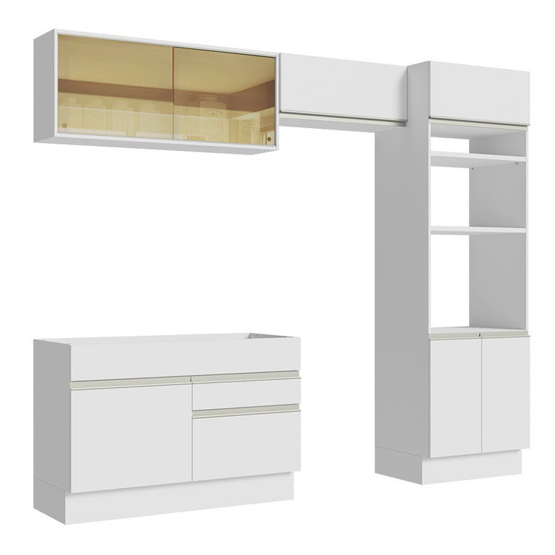 Armário de Cozinha Completa 270cm Branco Glamy Madesa 12