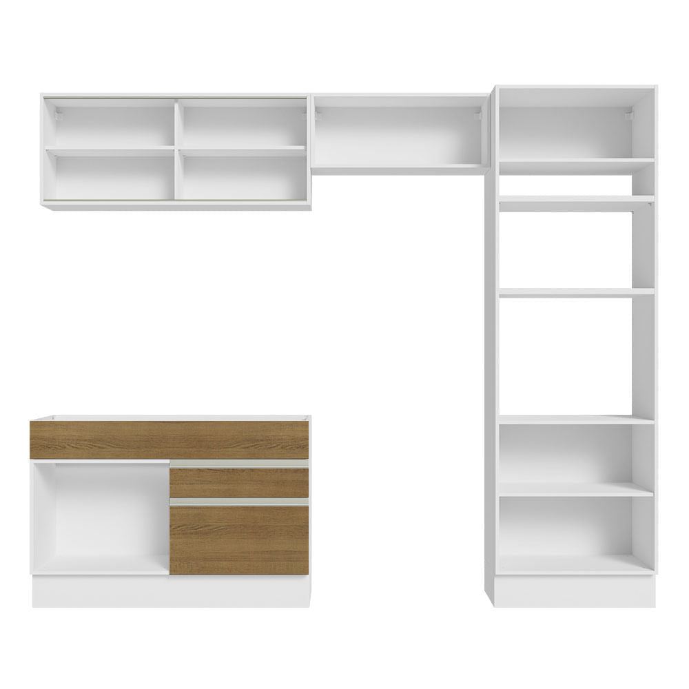 Armário de Cozinha Completa 270cm Branco/Rustic Glamy Madesa 12