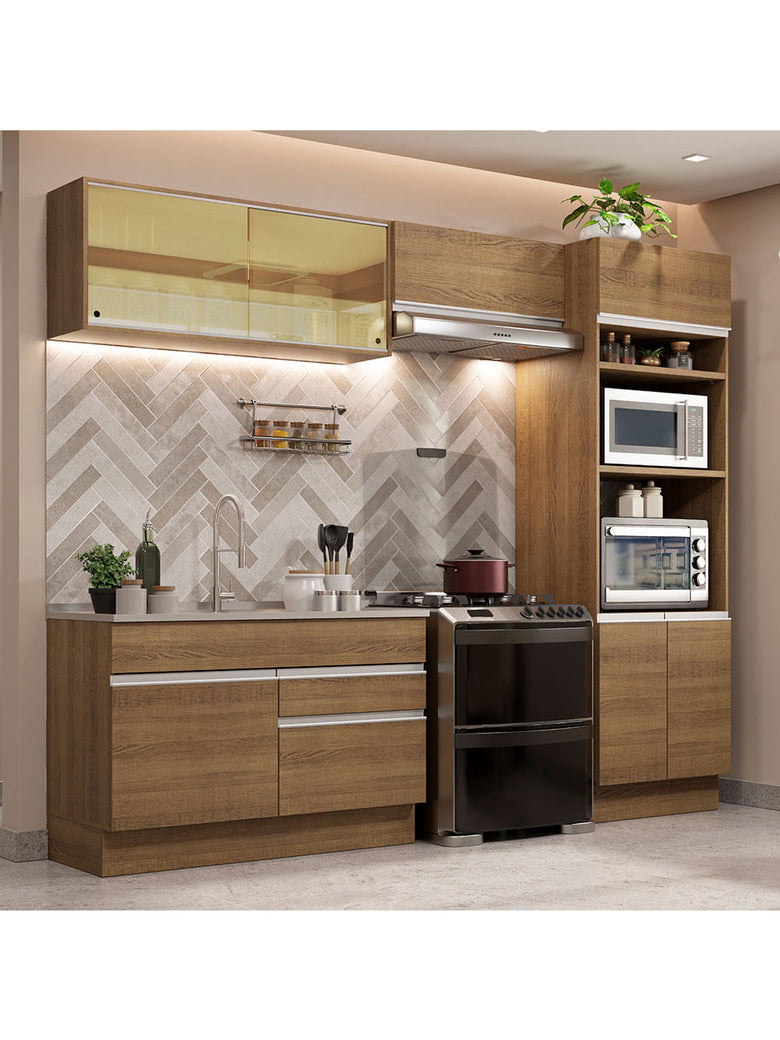 Armário de Cozinha Completa 270cm Rustic Glamy Madesa 12