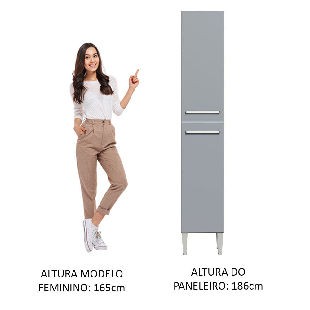 Paneleiro Madesa Emilly 2 Portas Rustic/Cinza