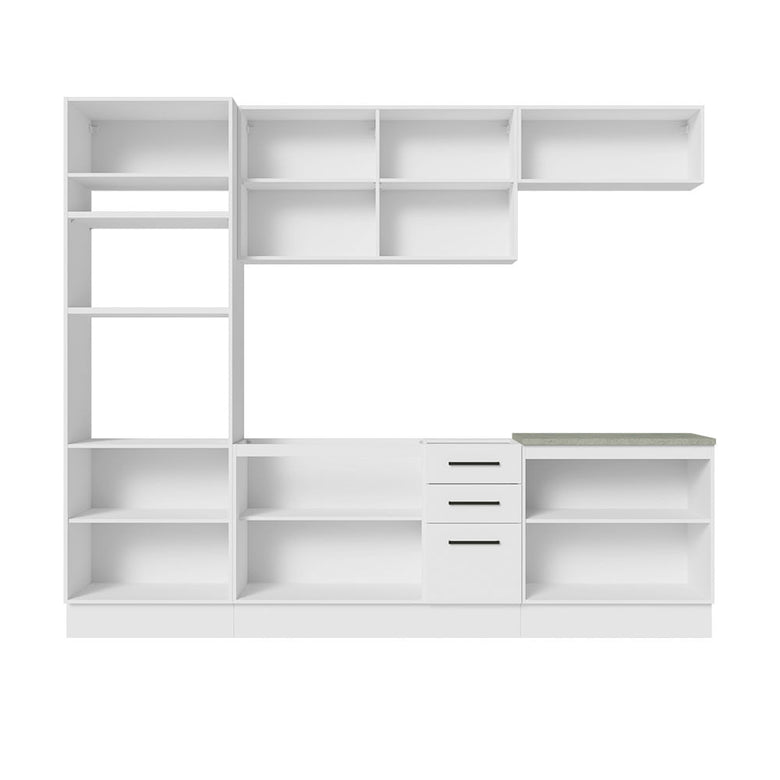 Armário de Cozinha Completa 270cm Branco Agata Madesa 01