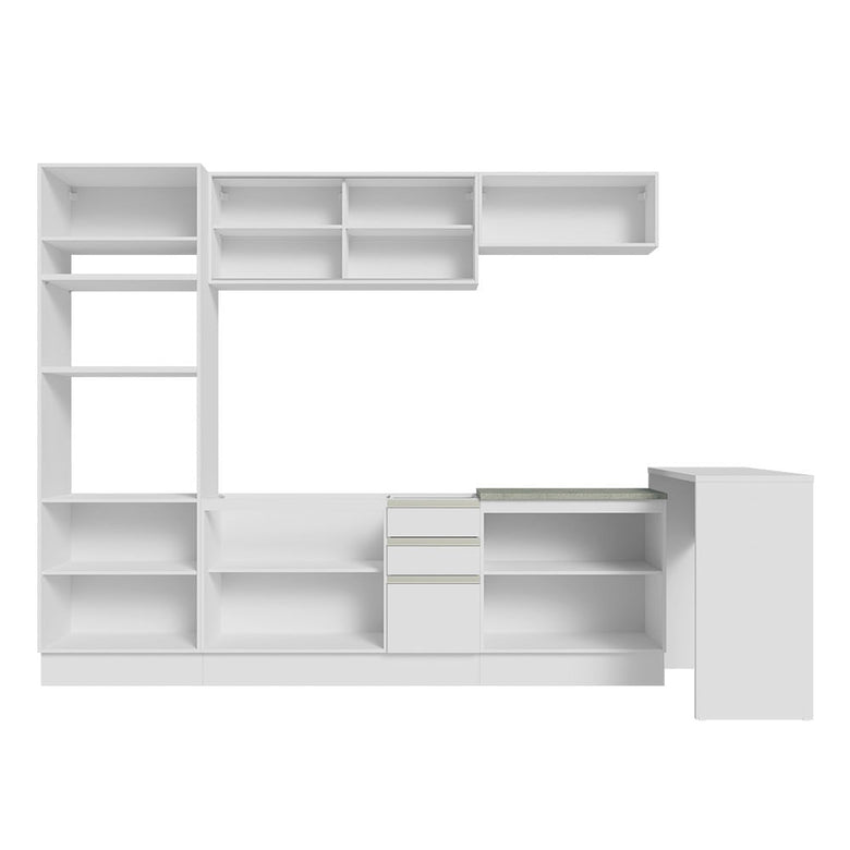Armário de Cozinha Completa 315cm Branco Glamy Madesa 01