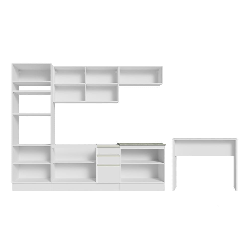 Armário de Cozinha Completa 315cm Branco Glamy Madesa 02