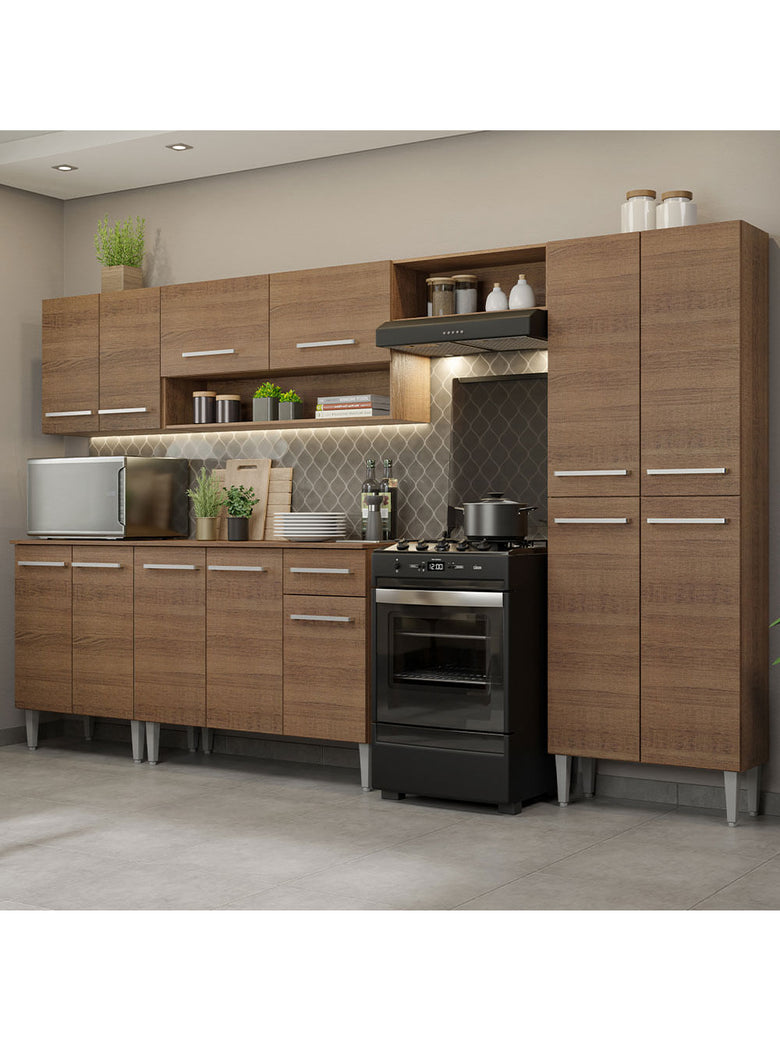 Armário de Cozinha Completa 293cm Rustic Emilly Madesa 01