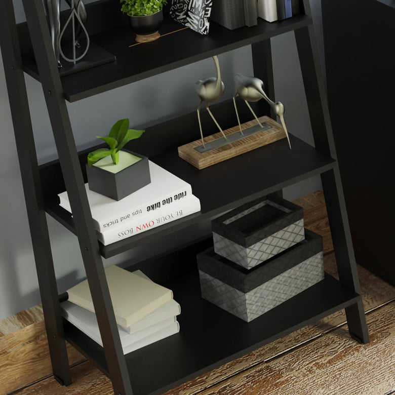 Escrivaninha Madesa Alaska + Estante Escada Preto