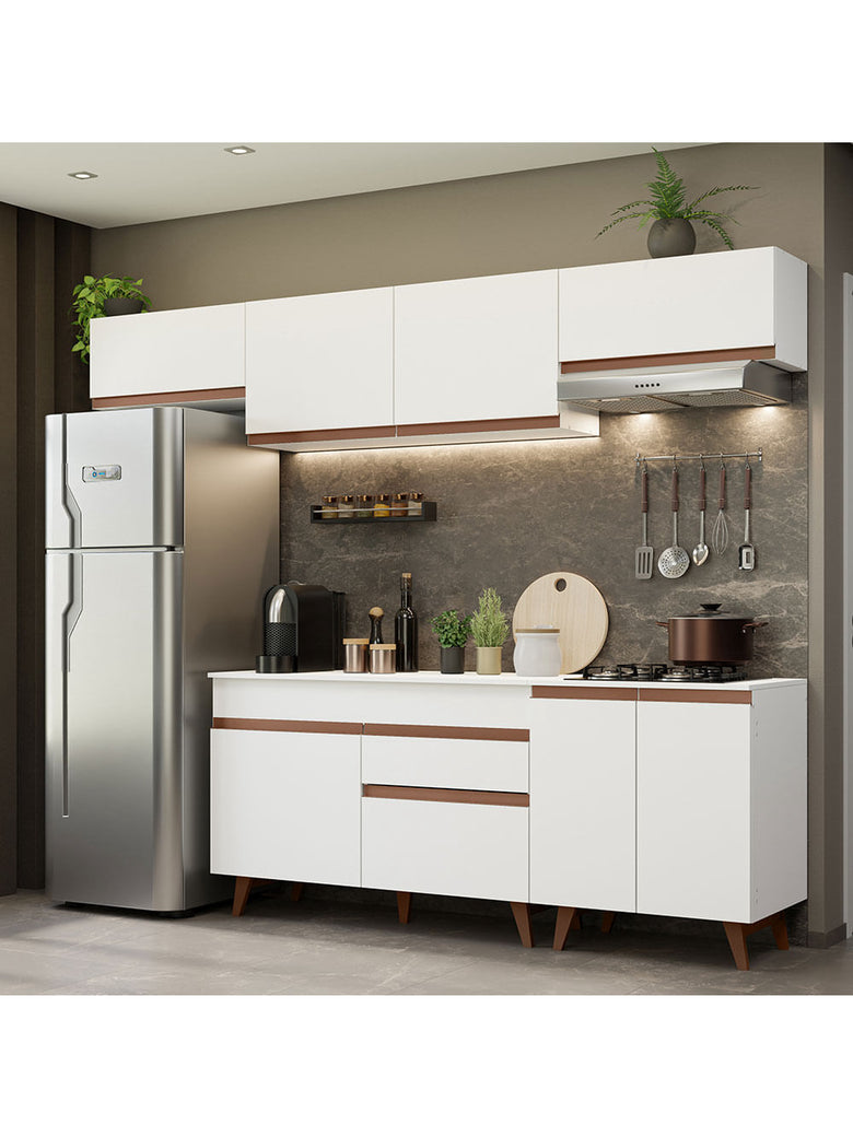 Armário de Cozinha Completa 260cm Branco Reims Madesa 10