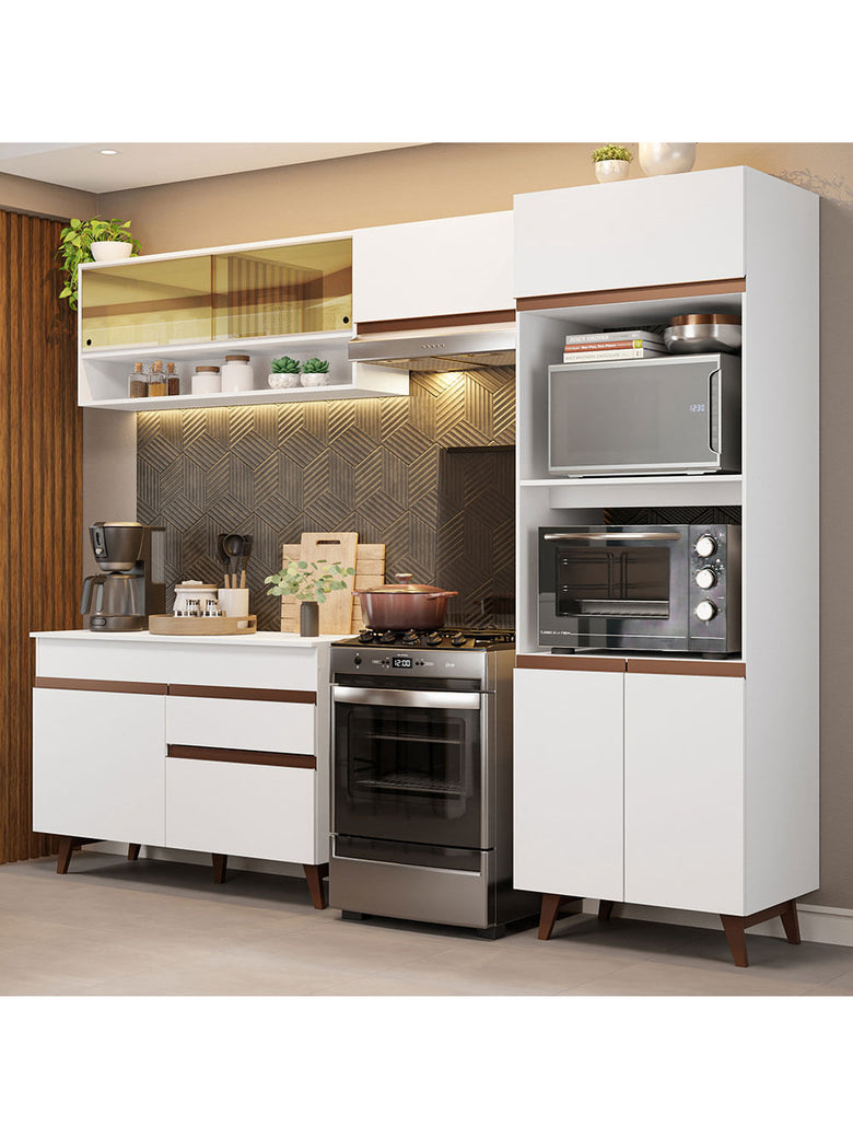 Armário de Cozinha Completa 260cm Branco Reims Madesa 12