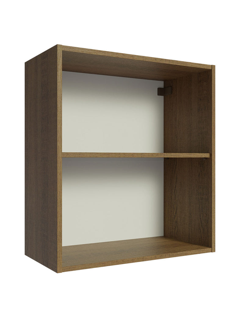 Armário Aéreo 60 cm com 2 Nichos Abertos para Cozinha Madesa Lux, Glamy, Agata, Stella Rustic