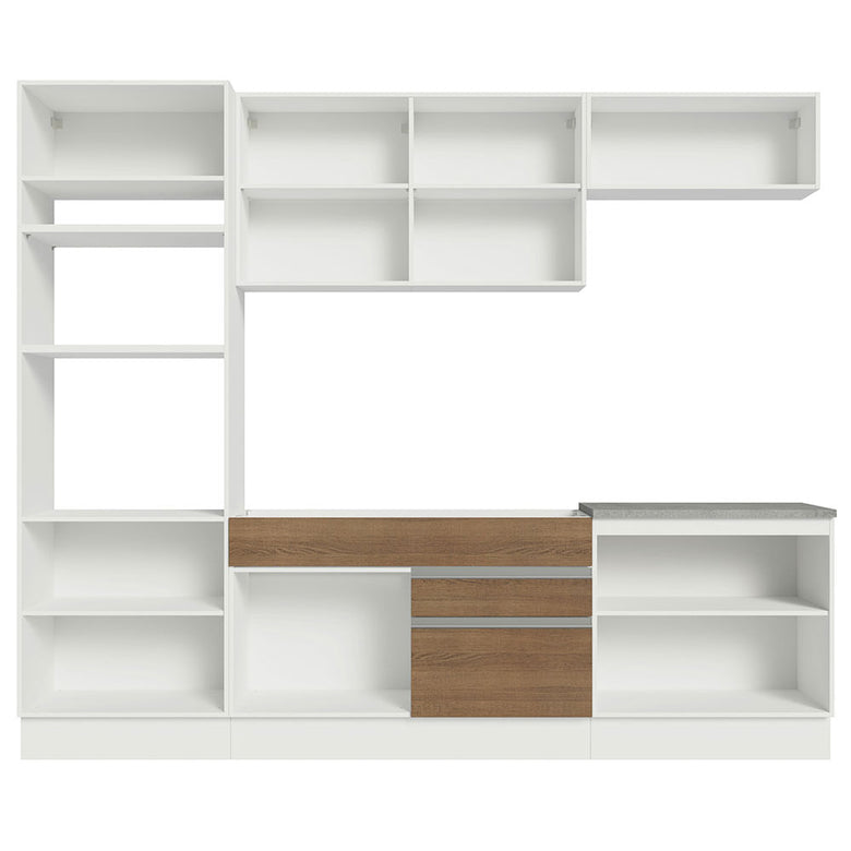 Armário de Cozinha Completa 270cm Branco/Rustic Glamy Madesa 13