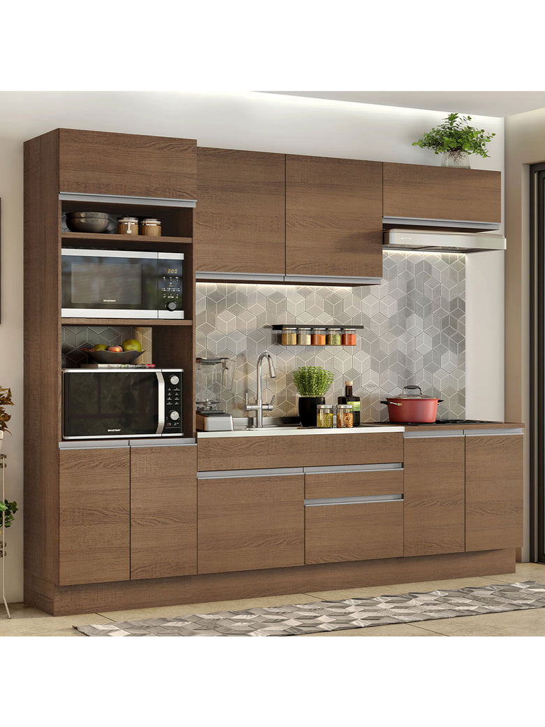 Armário de Cozinha Completa 270cm Rustic Glamy Madesa 13