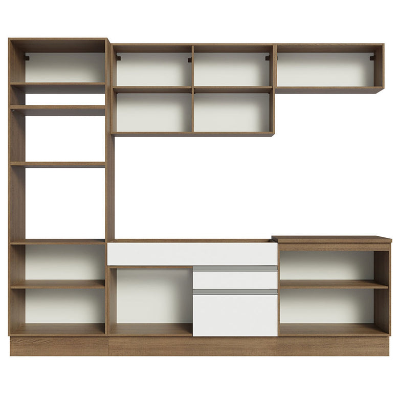 Armário de Cozinha Completa 270cm Rustic/Branco Glamy Madesa 13