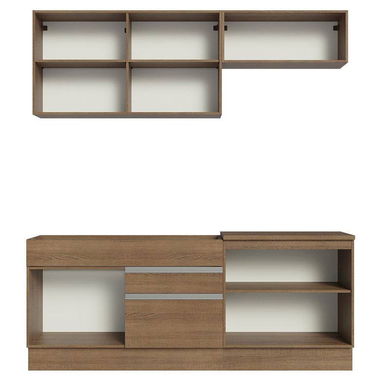 Armário de Cozinha Compacta 200cm Rustic/Crema Glamy Madesa 07