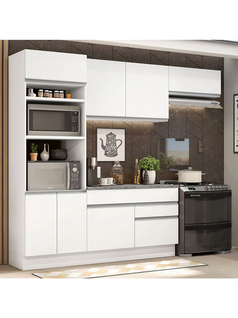 Armário de Cozinha Completa 270cm Branco Glamy Madesa 14