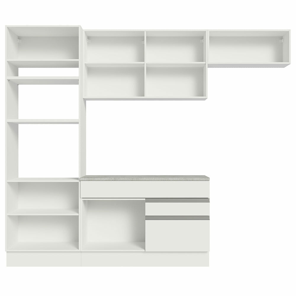 Armário de Cozinha Completa 270cm Branco Glamy Madesa 14