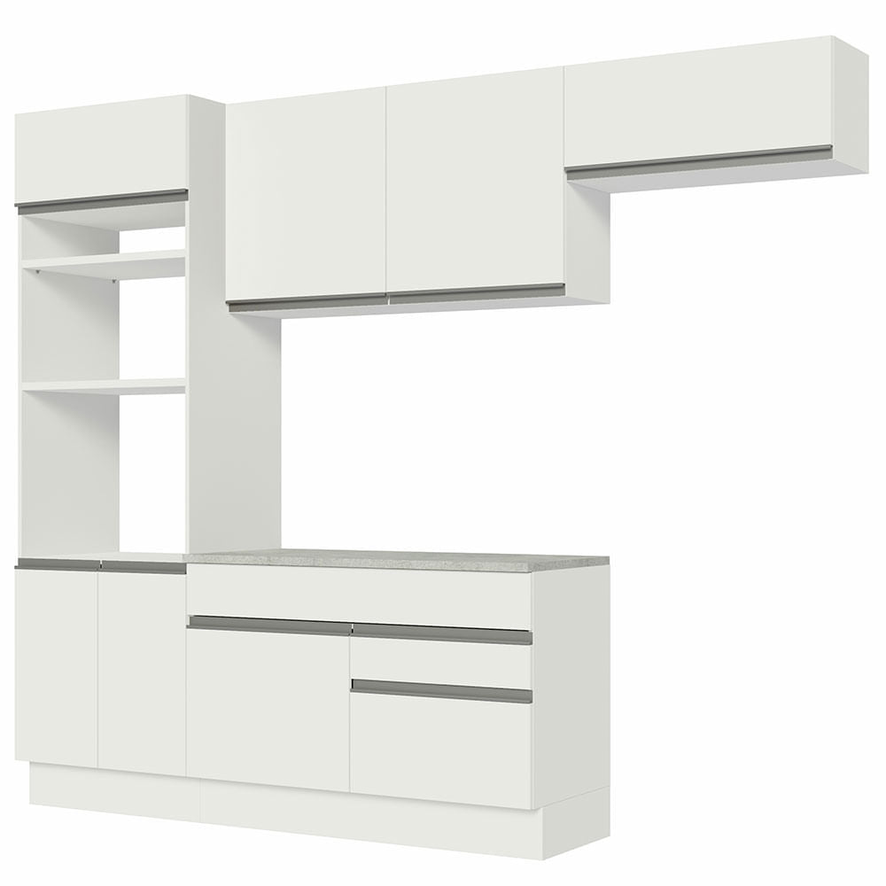 Armário de Cozinha Completa 270cm Branco Glamy Madesa 14