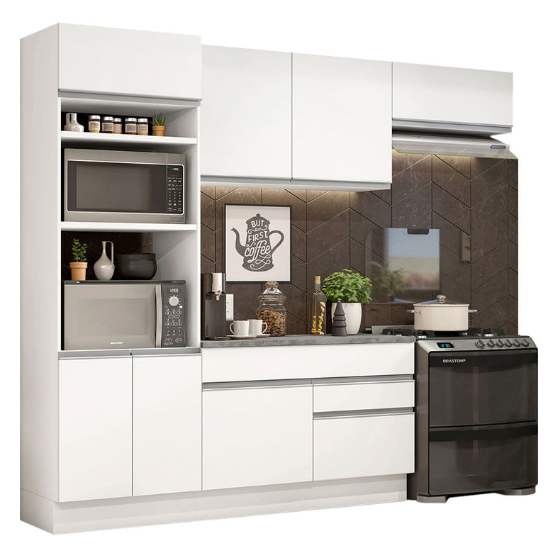 Armário de Cozinha Completa 270cm Branco Glamy Madesa 14