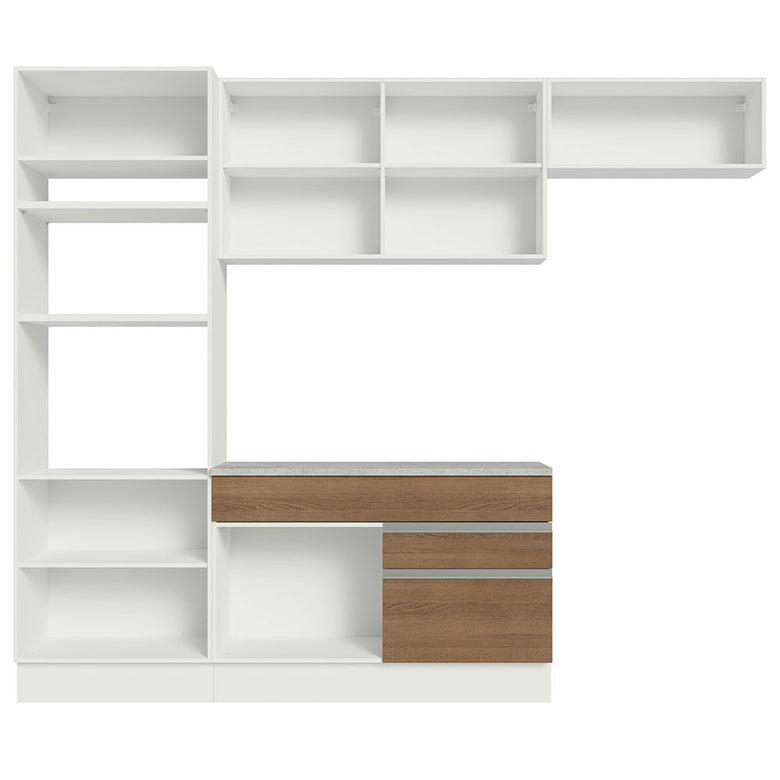 Armário de Cozinha Completa 270cm Branco/Rustic Glamy Madesa 14