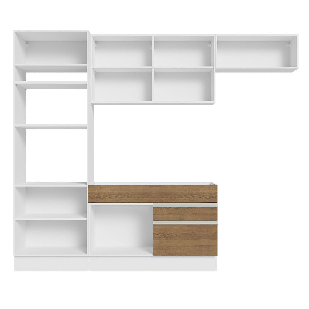Armário de Cozinha Completa 270cm Branco/Rustic Glamy Madesa 15