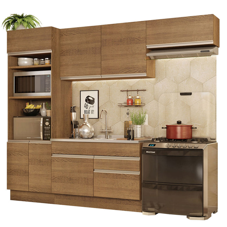 Armário de Cozinha Completa 270cm Rustic Glamy Madesa 15