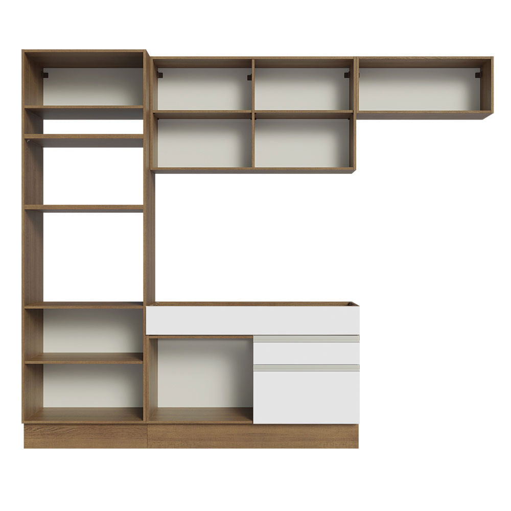 Armário de Cozinha Completa 270cm Rustic/Branco Glamy Madesa 15