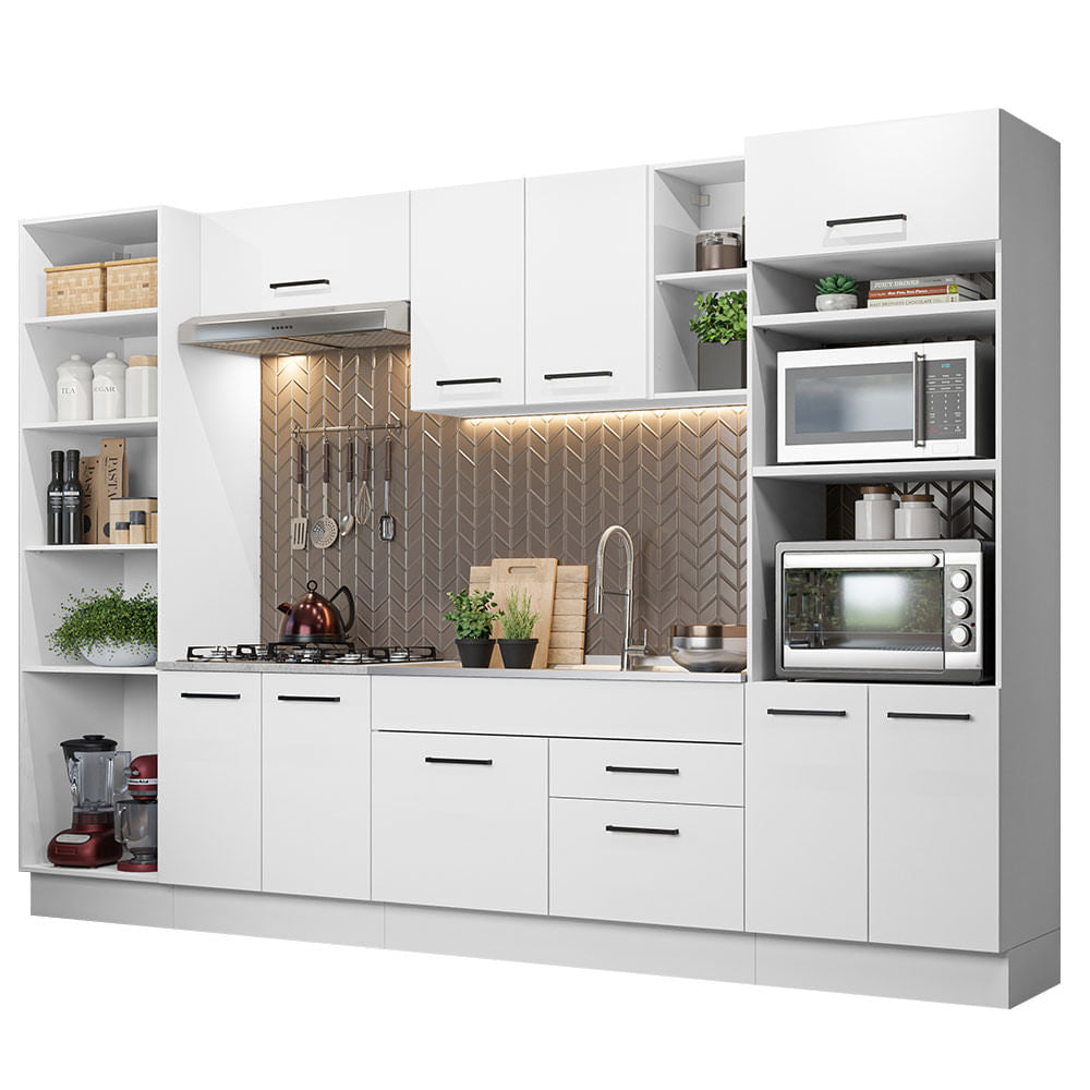 Armário de Cozinha Completa 330cm Branco Agata Madesa 02 - Branco