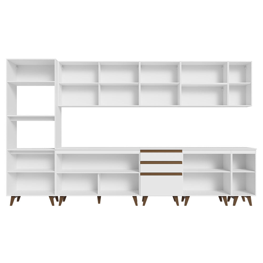 Armário de Cozinha Completa 355cm Branco Reims da Sabrina Madesa