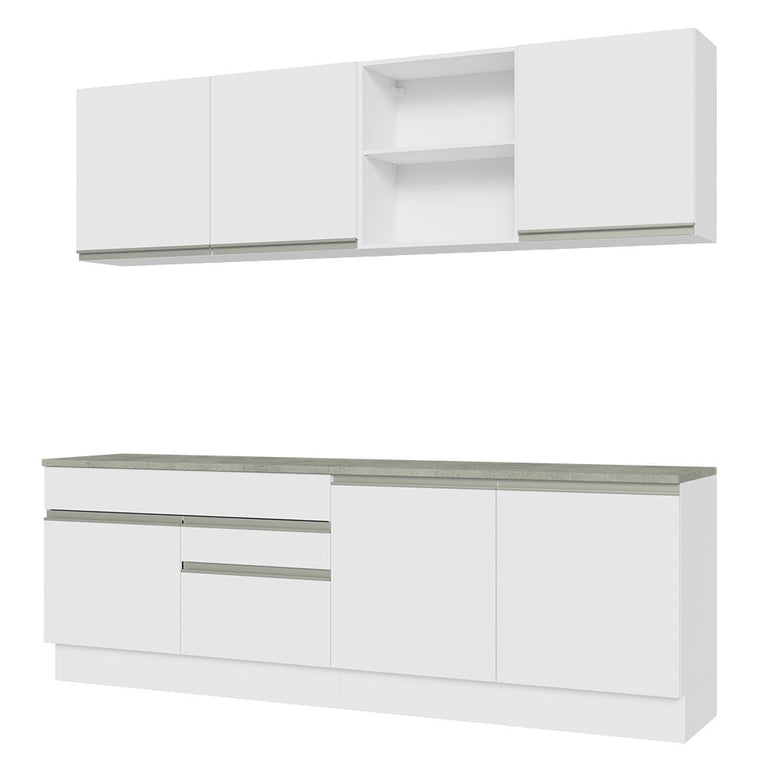 Armário de Cozinha Completa 240cm Branco Glamy Madesa 06