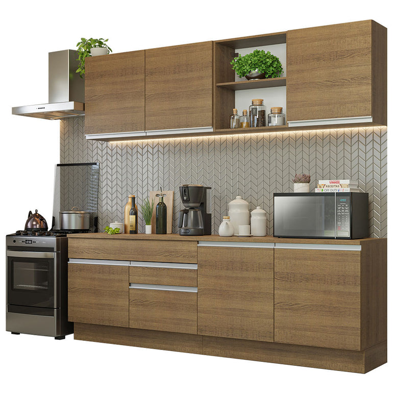 Armário de Cozinha Completa 240cm Rustic Glamy Madesa 06