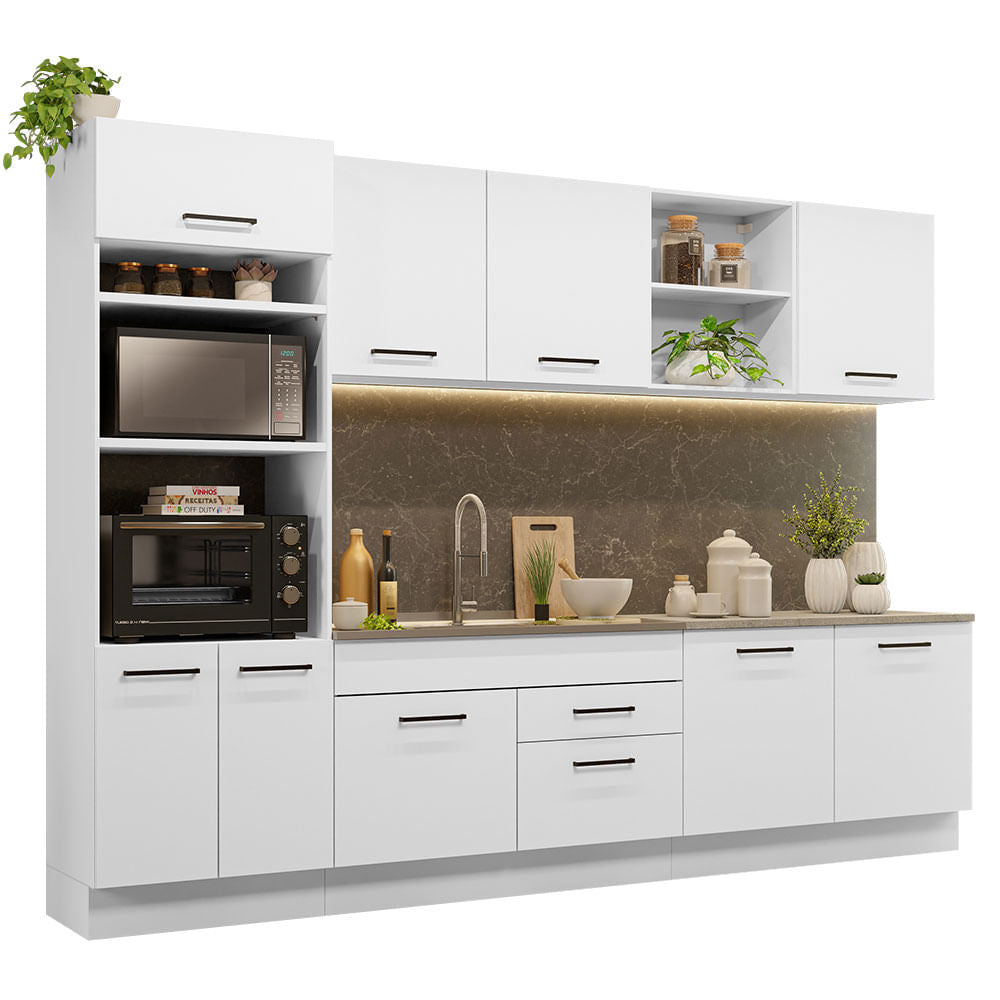 Armário de Cozinha Completa 310cm Branco Agata Madesa 02 - Branco
