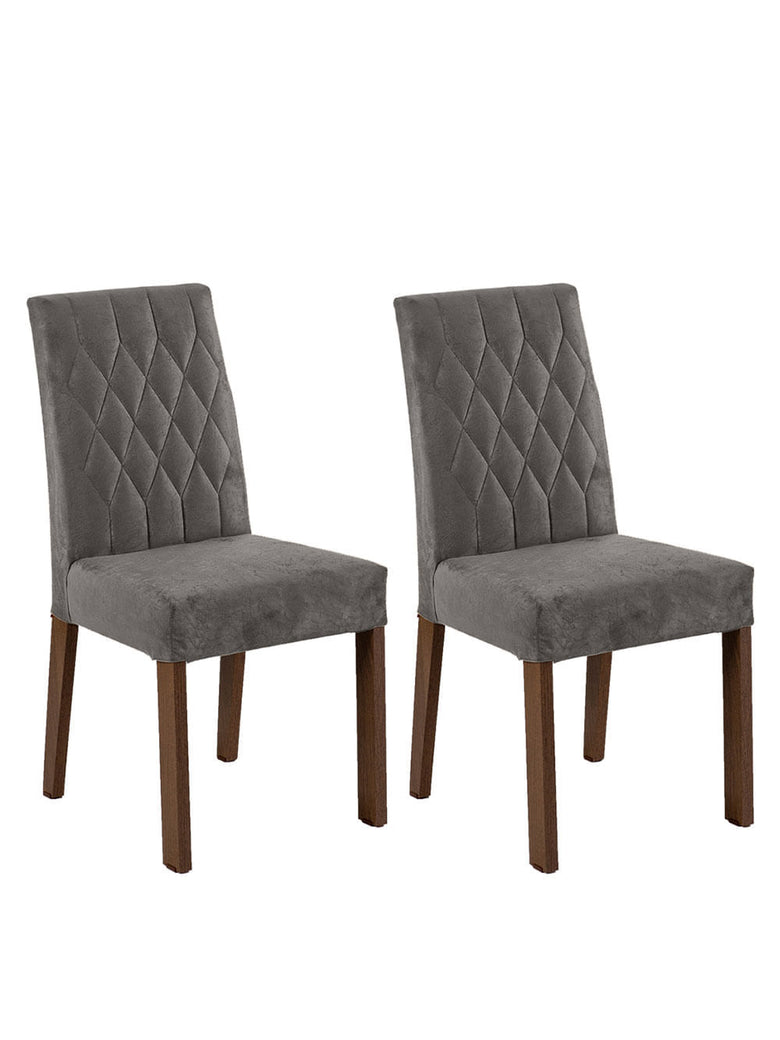 Kit 2 Cadeiras de Jantar 4256 Rustic/Silver Madesa