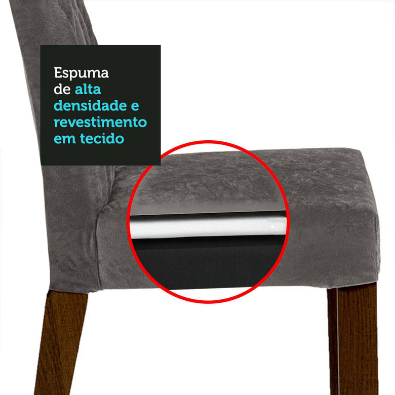 Kit 2 Cadeiras de Jantar 4256 Rustic/Silver Madesa