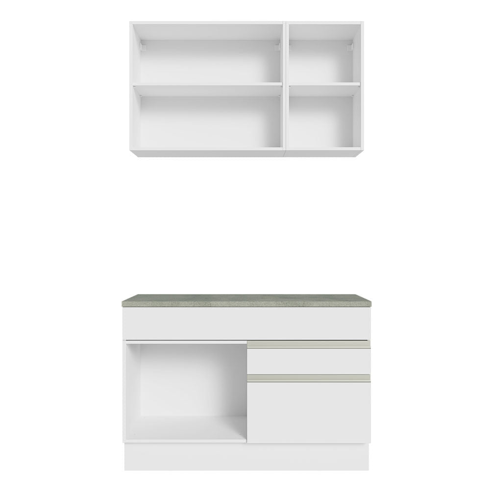 Armário de Cozinha Compacta 120cm Branco Glamy Madesa 08
