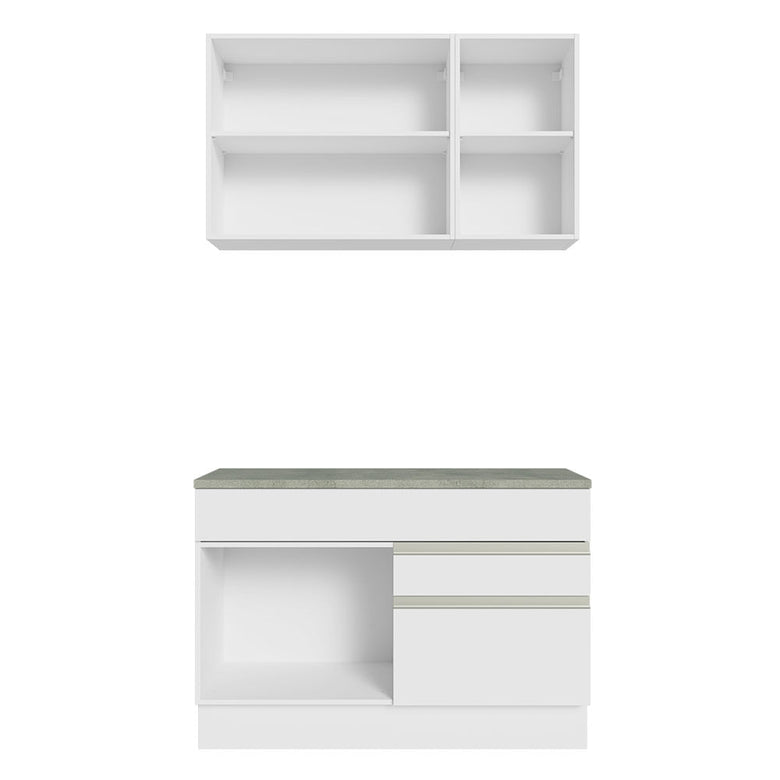 Armário de Cozinha Compacta 120cm Branco Glamy Madesa 08