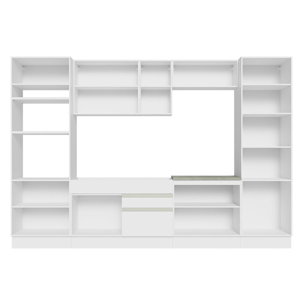 Armário de Cozinha Completa 330cm Branco Glamy Madesa 03