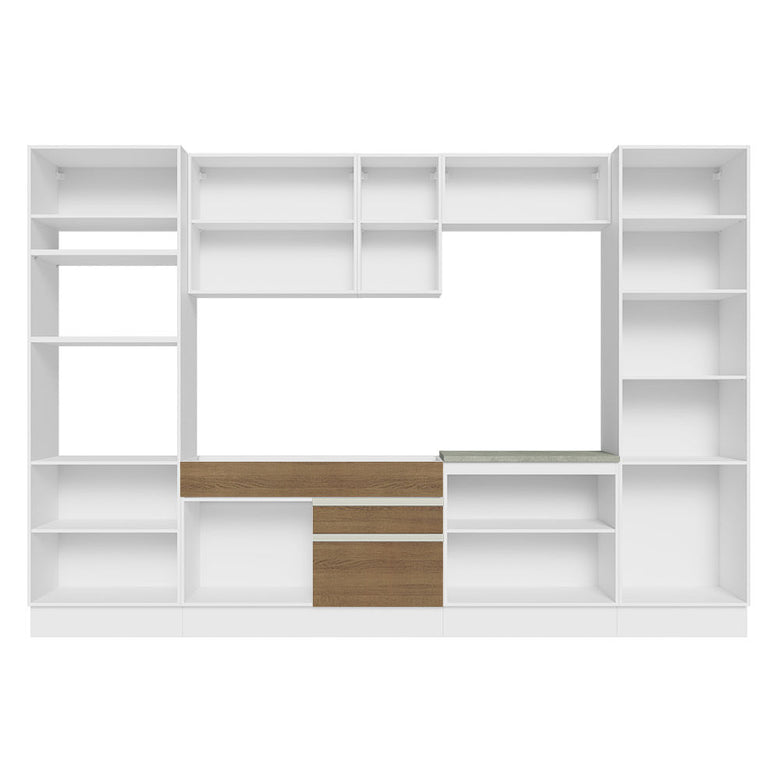 Armário de Cozinha Completa 330cm Branco/Rustic Glamy Madesa 03