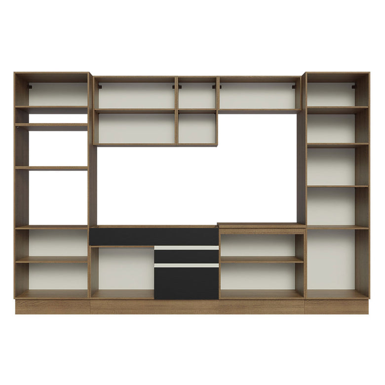 Armário de Cozinha Completa 330cm Rustic/Preto Glamy Madesa 03