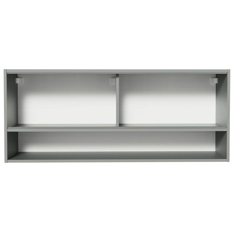 Armário Aéreo 2 Portas de Correr de Vidro Pontilhado e 1 Nicho Cinza Nice Madesa