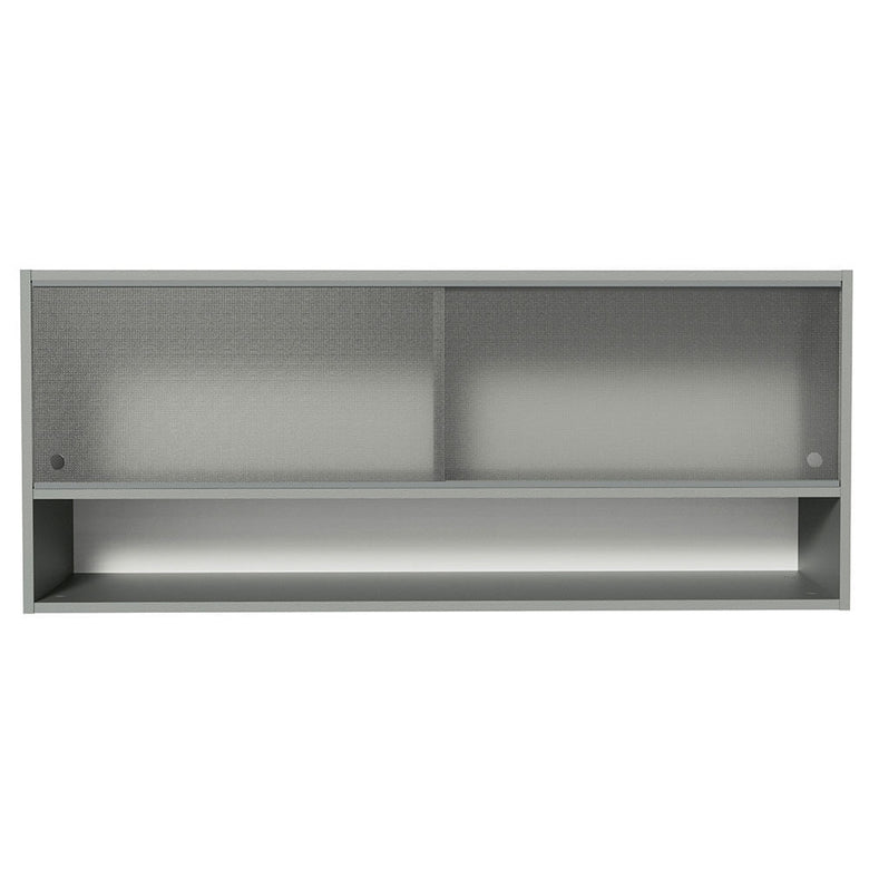 Armário Aéreo 2 Portas de Correr de Vidro Pontilhado e 1 Nicho Cinza Nice Madesa