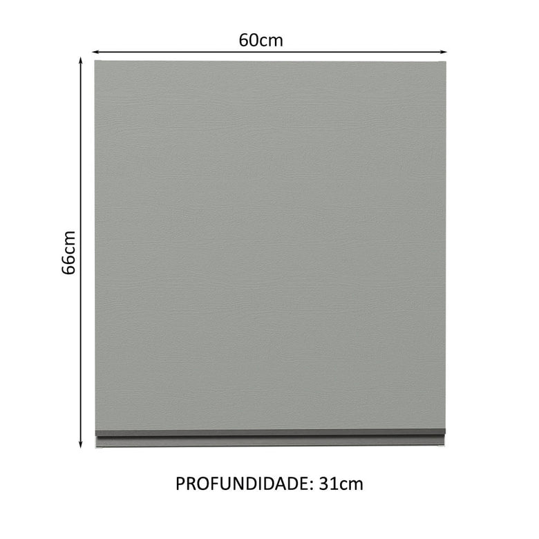 Armário Aéreo 60 cm 1 Porta Cinza Nice Madesa