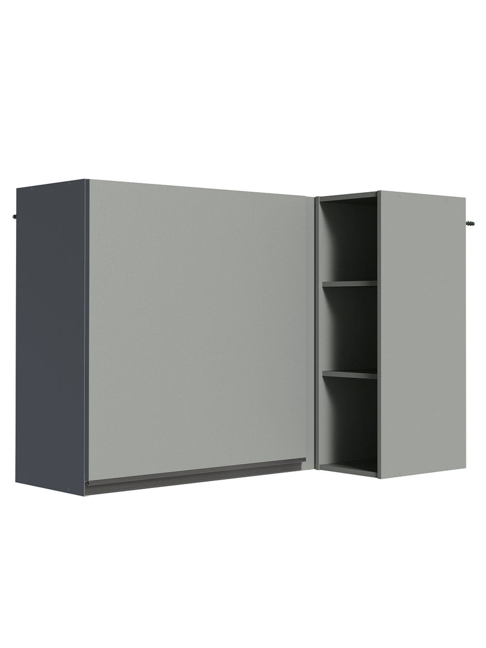 Armário Aéreo de Canto 1 Porta e Adega Cinza Nice Madesa - Cinza