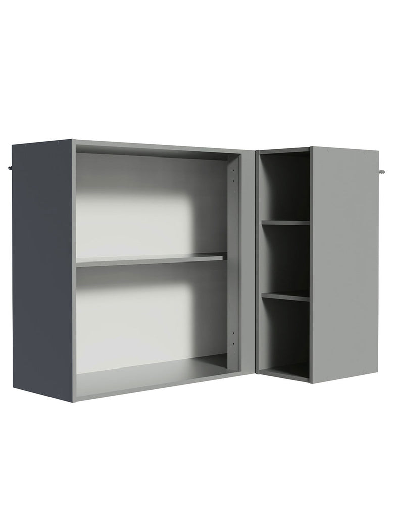 Armário Aéreo de Canto 1 Porta e Adega Cinza Nice Madesa