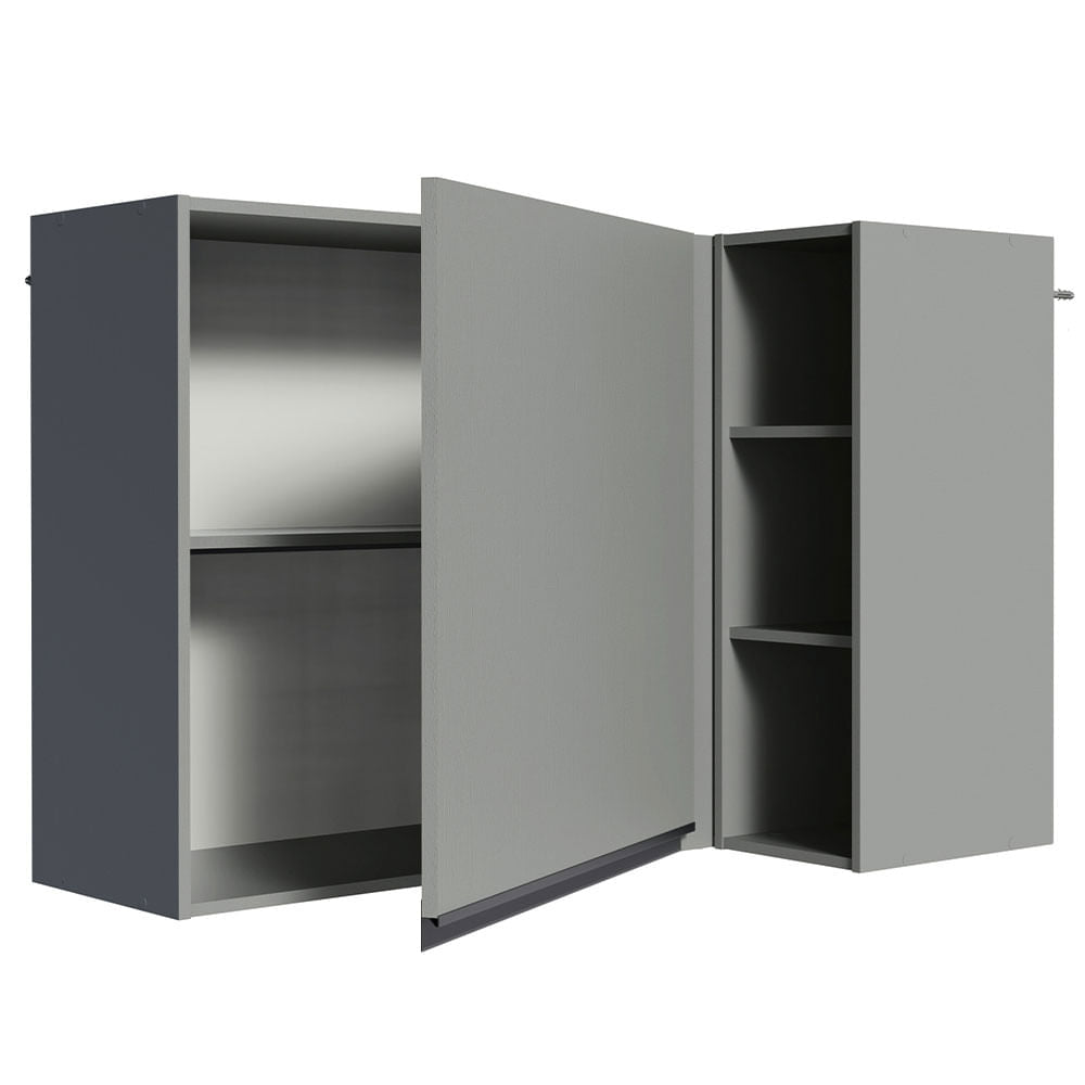 Armário Aéreo de Canto 1 Porta e Adega Cinza Nice Madesa