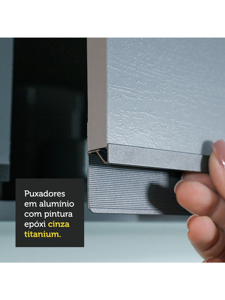 Armário Aéreo de Canto 1 Porta e Adega Cinza Nice Madesa