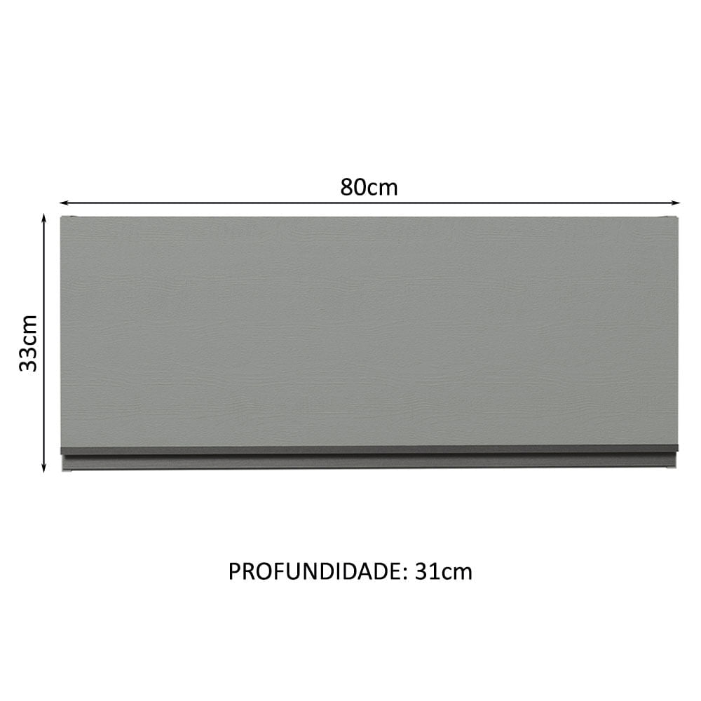 Armário Aéreo 80 cm 1 Porta Basculante Cinza Nice Madesa - Cinza