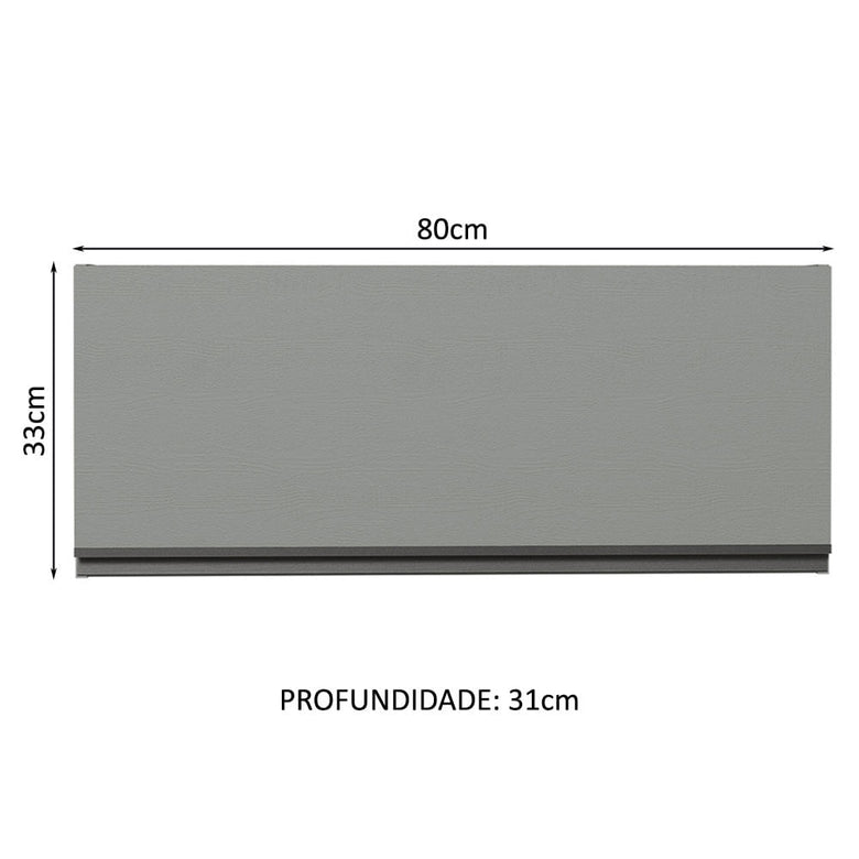 Armário Aéreo 80 cm 1 Porta Basculante Cinza Nice Madesa