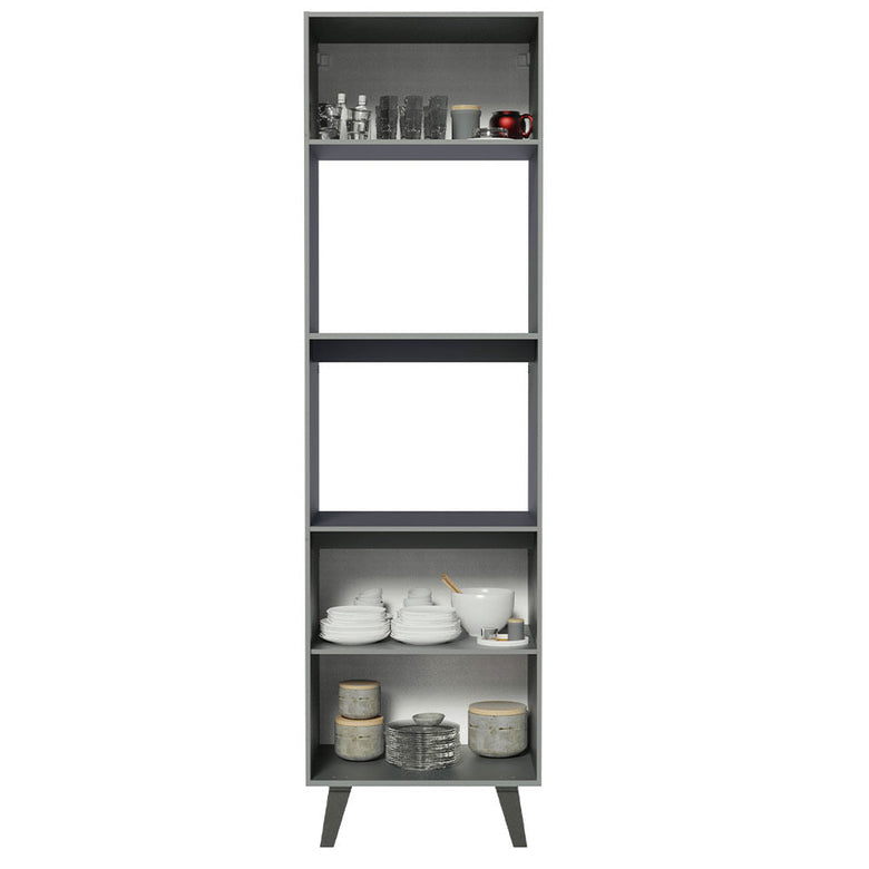 Torre Quente 60 cm 2 Portas 2 Nichos Cinza Nice Madesa