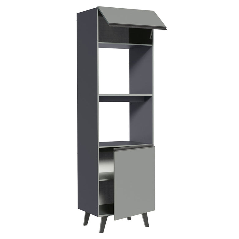 Torre Quente 60 cm 2 Portas 2 Nichos Cinza Nice Madesa