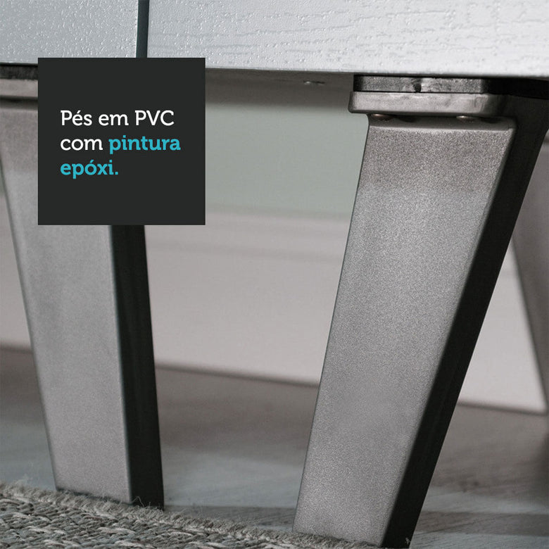 Torre Quente 60 cm 2 Portas 2 Nichos Cinza Nice Madesa