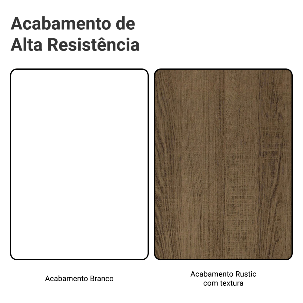 Armário de Cozinha Completa 100% MDF 300cm Branco/Rustic/Crema Smart Madesa 02